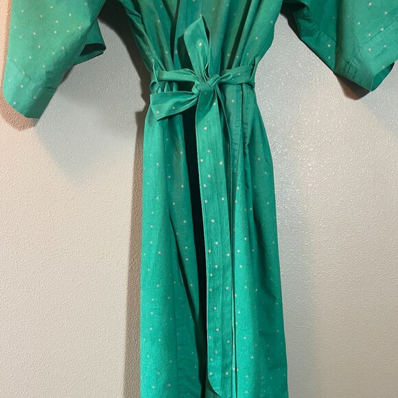 Handmade green kimono-style bathrobe - Picture 3 of 9